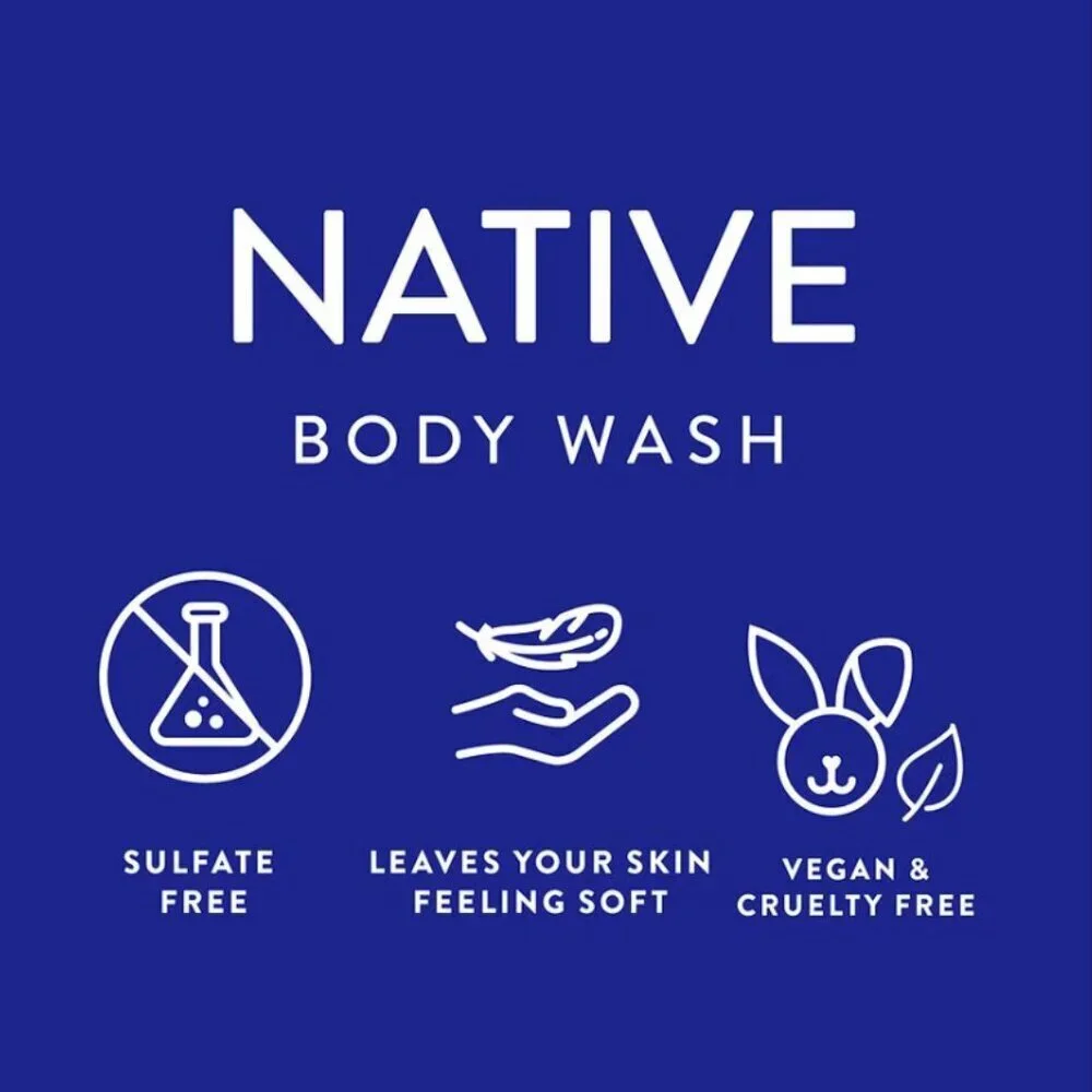 Native Body Wash 2 Pack Charcoal Fresh Ocean 11.5 oz